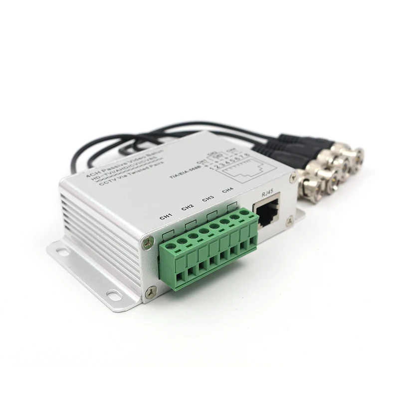 High Quality 4 Channel Passive RJ45 Video Balun 4ch For CCTV coaxial video balun