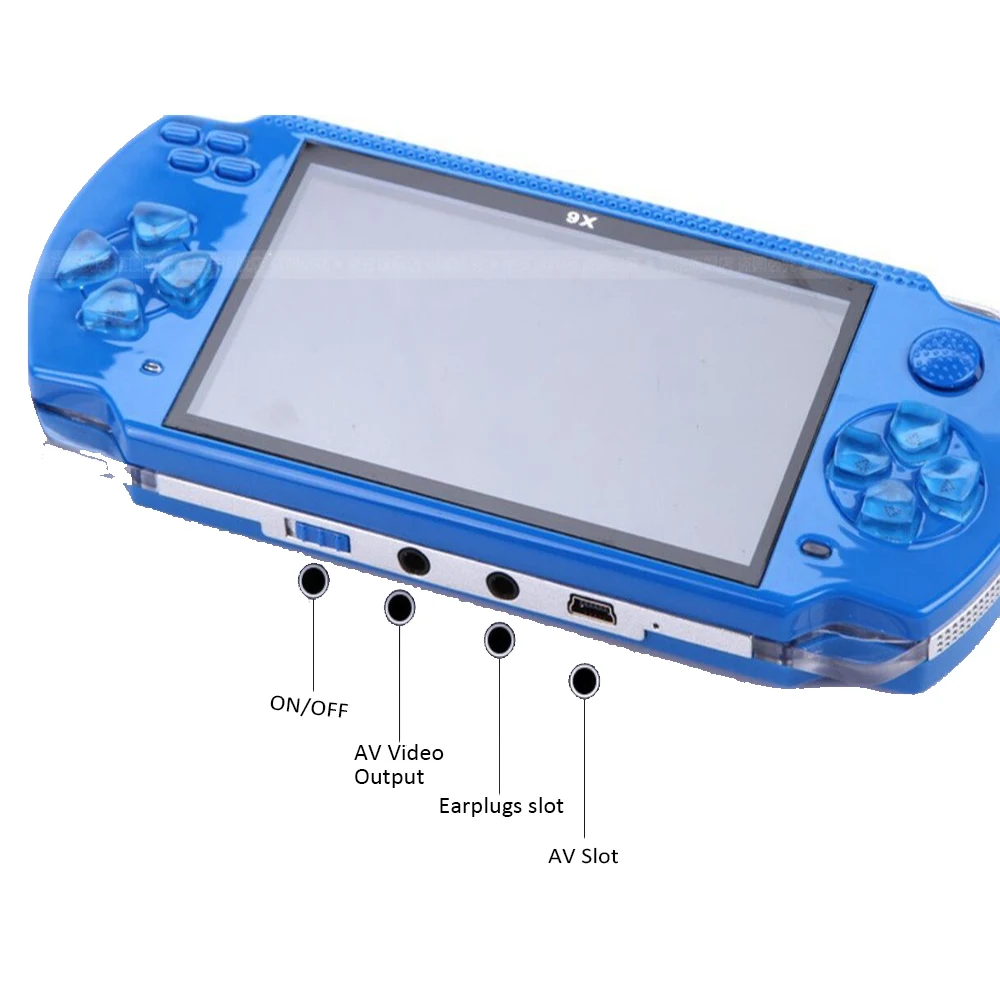 X6 Mini Gaming Device 3D Rocker Controller 4.3 Inch HD Screen Portable Retro PSP Games Handheld Games Console 8GB For Kids Gift