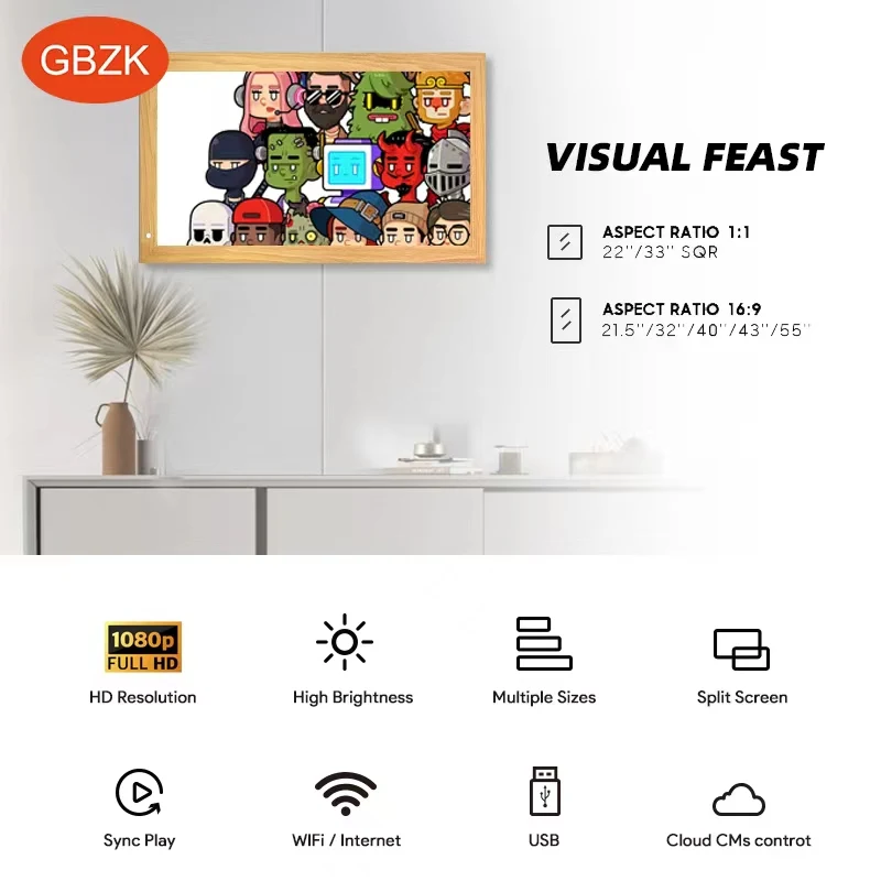 Factory Manufacturer Digital Signage Advertising Machine,21.5 Inch Retail Display Vertical & Horizontal LCD Advertising Screen