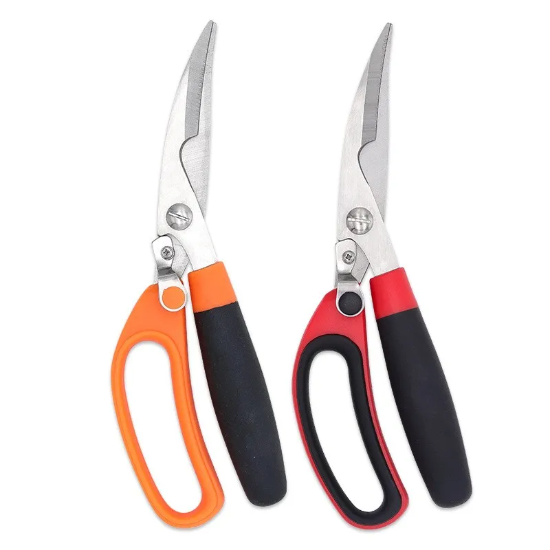 Kitchen Scissors Stainless Steel Meat Chicken Bone Shears With Multi-Colored Handle Designed
