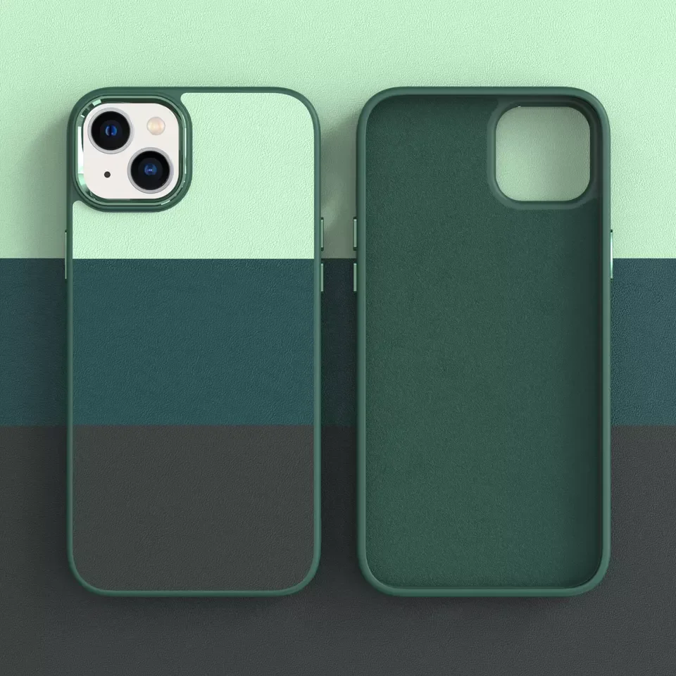 Luxury Silicone Leather Pu Metal Color Blocking Phone Cover Case For iPhone 7G 8G X XR XS 14 Plus 13 Pro Max 12 11