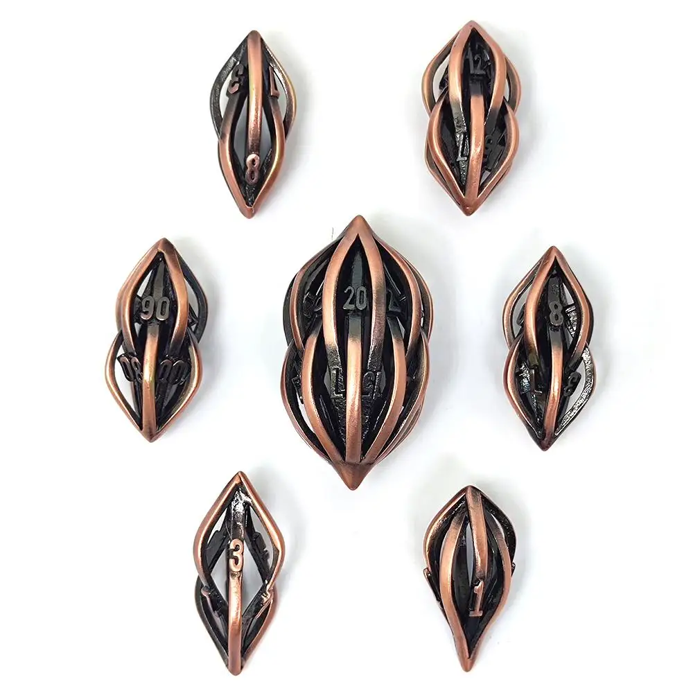 RPG Mysterious Dice Custom polyhedral dice group Hollow secret metal Dnd dice