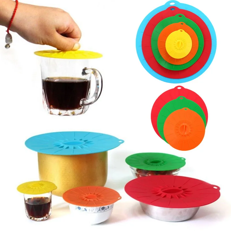 Wholesale Amazon reusable silicone food cover for bowl , Pots, Cups ,colorful Microwave cover Seal Silicone Suction Lid (62438369455)