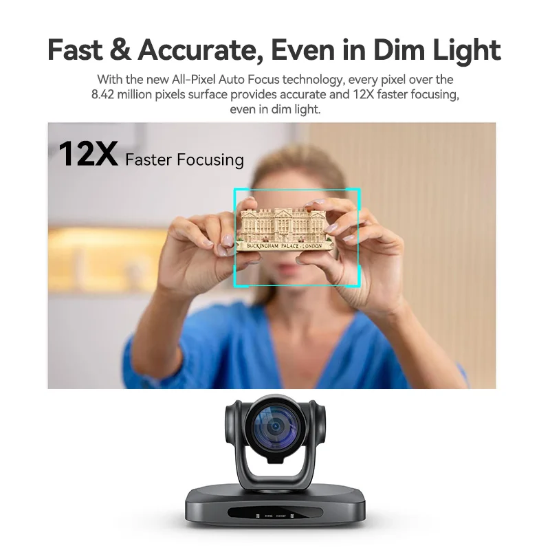 Oem 4k Auto Track Video Conference Camera 12x Optical Zoom Livestream Camera For Church And Studio Class