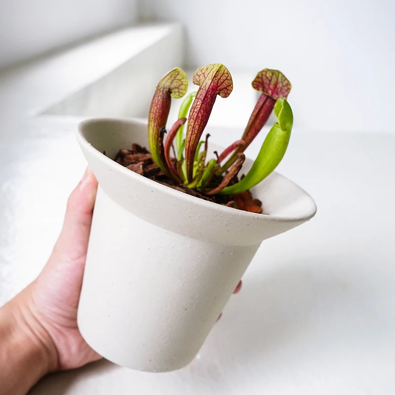 Modern design round ceramic flower pot with hole for home garden decor