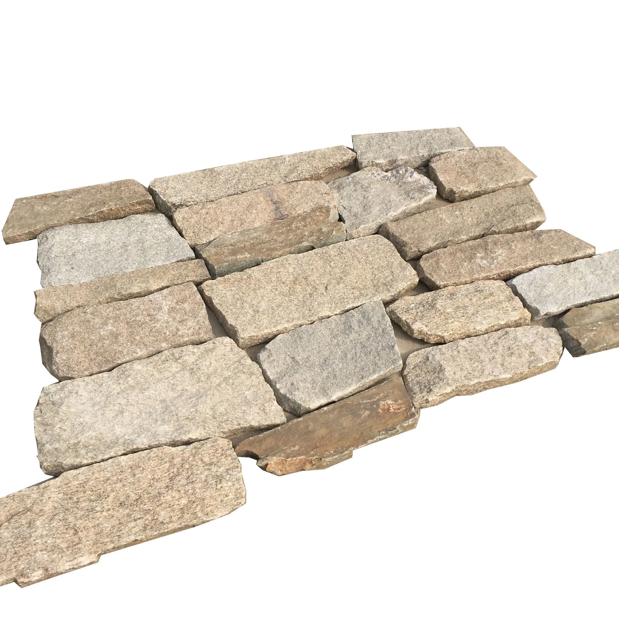 Yellow Loose Strips Wall Cladding Natural Stone Exterior Wall Stone Cladding Exterior Stone Veneer