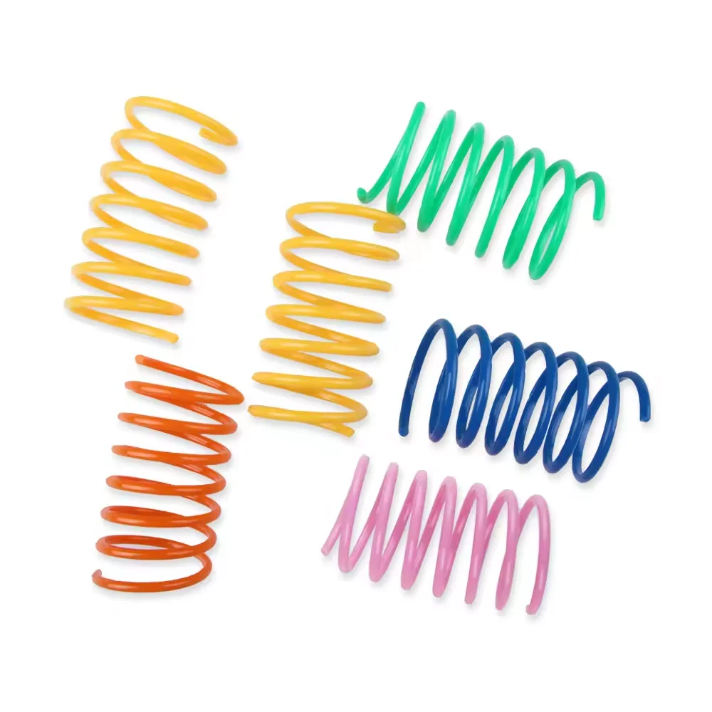 Durable Cat Spiral Spring Toy Creative Interactive Plastic Colorful Toy for Swatting Biting Hunting Kitten Cat Toy