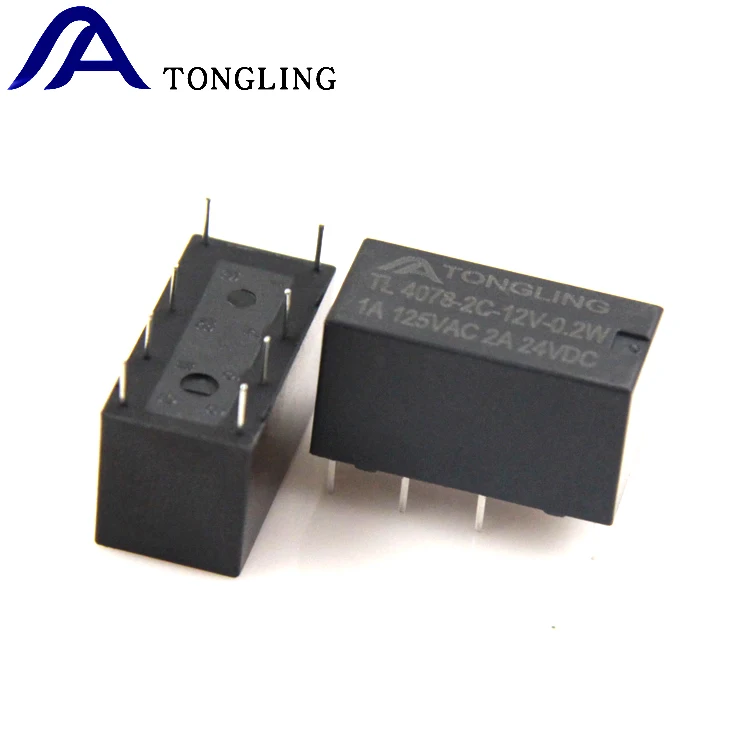 TONGLING TL4078 SPDT 2C 8 Pin 5V 6V 9V 12V 24V 1A 125VAC Signal Relay For PCB