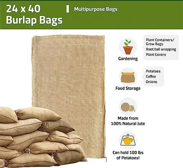 Multipurpose Jute Burlap Sacks for Vegetables Dried Tangerine Solid Crops Grain Protection Cheap Bags In Stocks