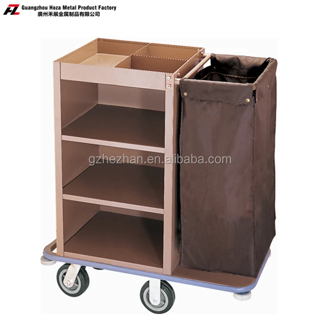 
Hotel Single-sided Metal Linen Laundry Cart Room Service Linen Cleaning Laundry Cart 