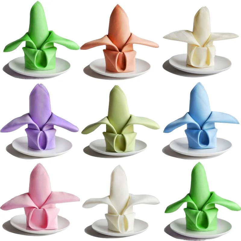 Multicolor Hotel Restaurant Reusable Table Washed Polyester Dinner Napkin For Wedding