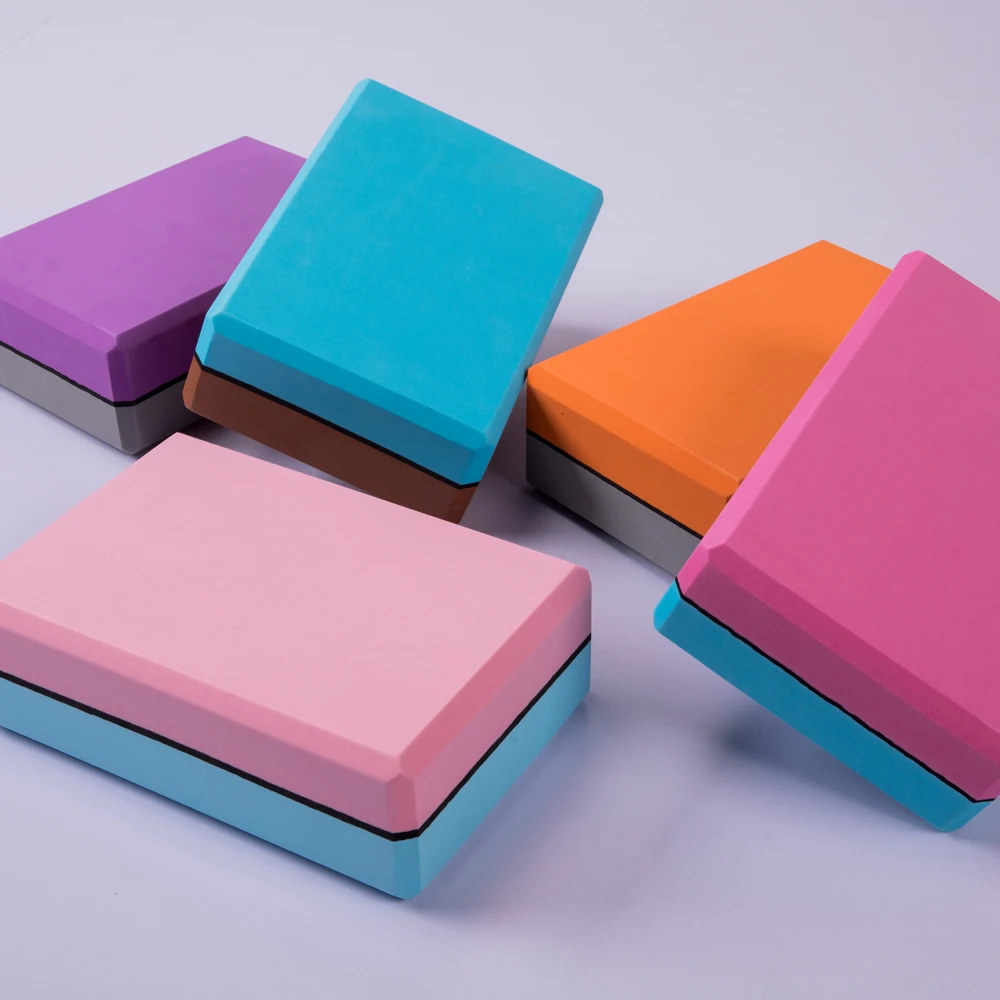 Custom Low MOQ high density multi color pilates yoga brick custom logo EVA foam yoga block