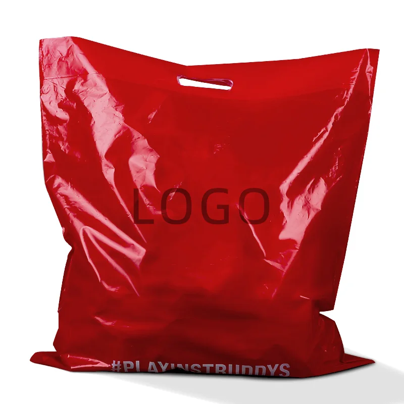 Biodegradable plastic top high quality die cut bag custom printing cheap shopping bags for clothing and shoes