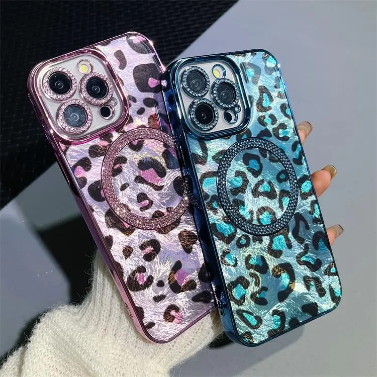 Чехол для телефона iPhone 16 Plus Pro Max с леопардовым принтом