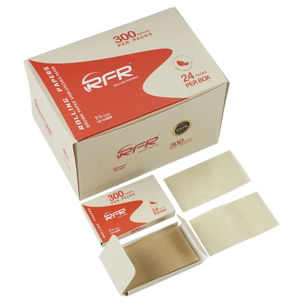 Super RFR Rolling Paper Unbleached Brown Paper with 300 Leaves Smoking Rolling paper