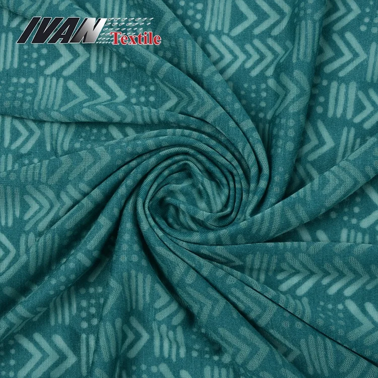New design soft lightweight knit jersey custom burnout recycle polyester lenzing viscose fabric
