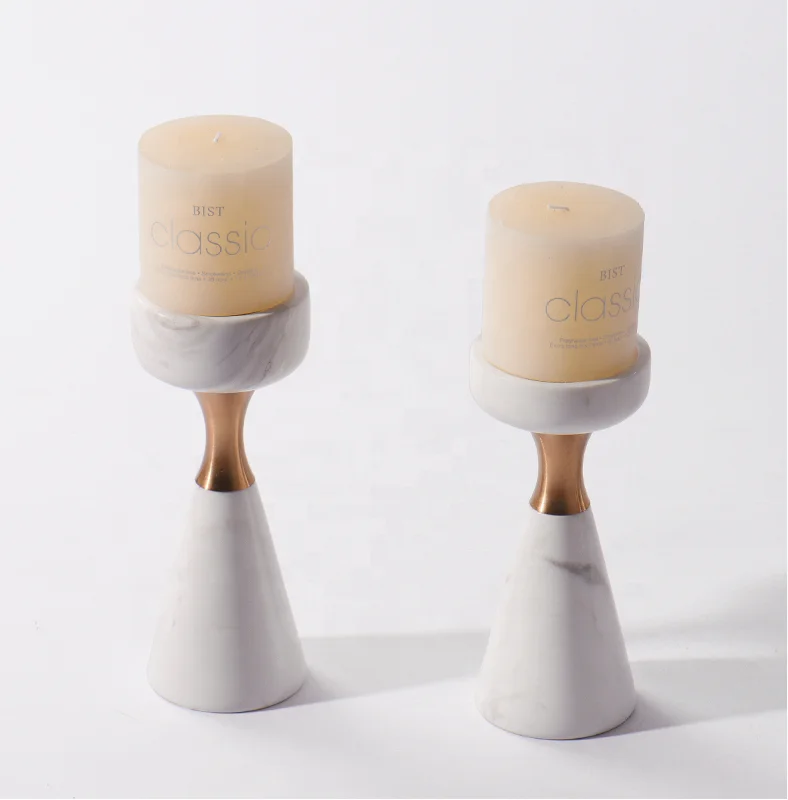 
Fashion home decorative white stand pillar candle stick holder for wedding decoration 