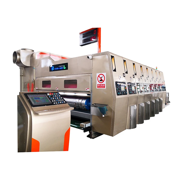 Vacuum Transfer 4 color print slotter die cutting machine with stacker1200*2400mm