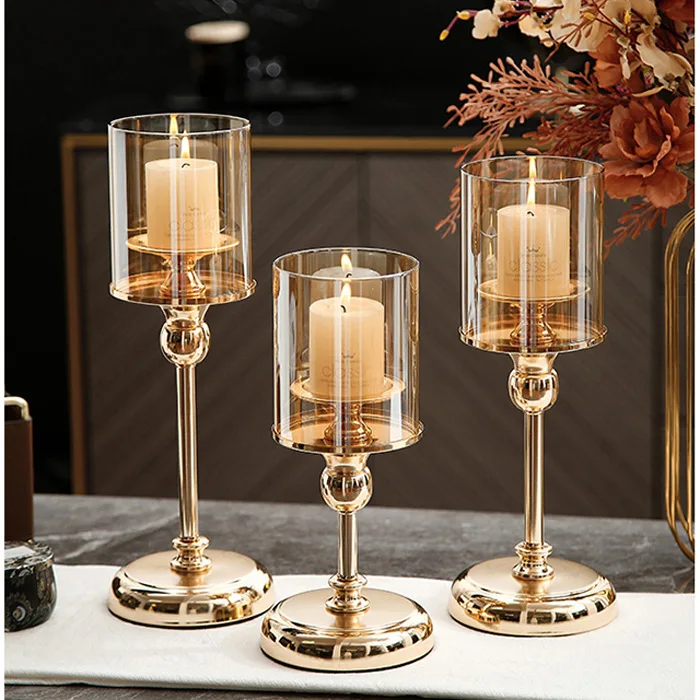 Light Luxury Gold Nordic Candlestick Decoration Romantic Candlelight Dinner Wedding Decoration Candle Holder