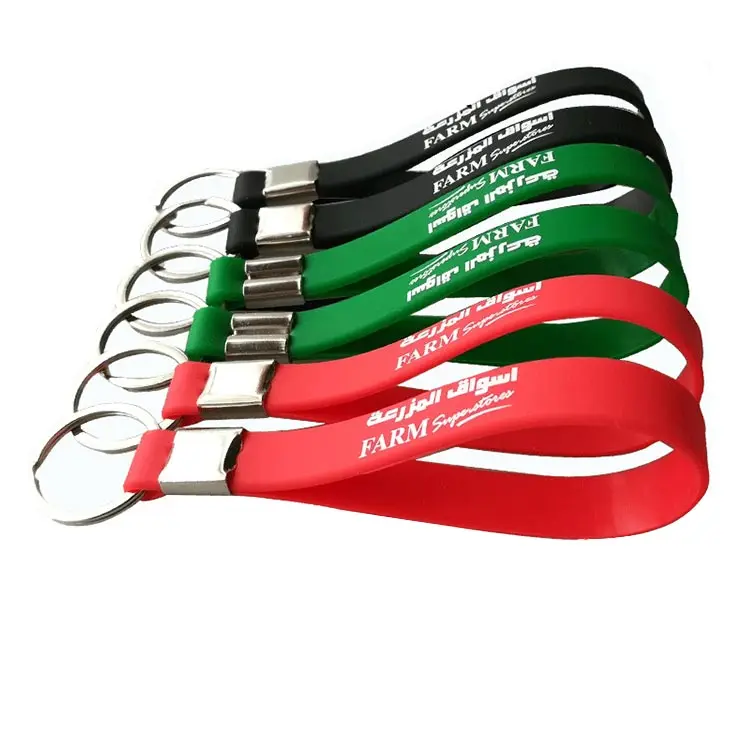  Promotional Custom High quality Silicone key chain cheap silicone ring bracelet personalized