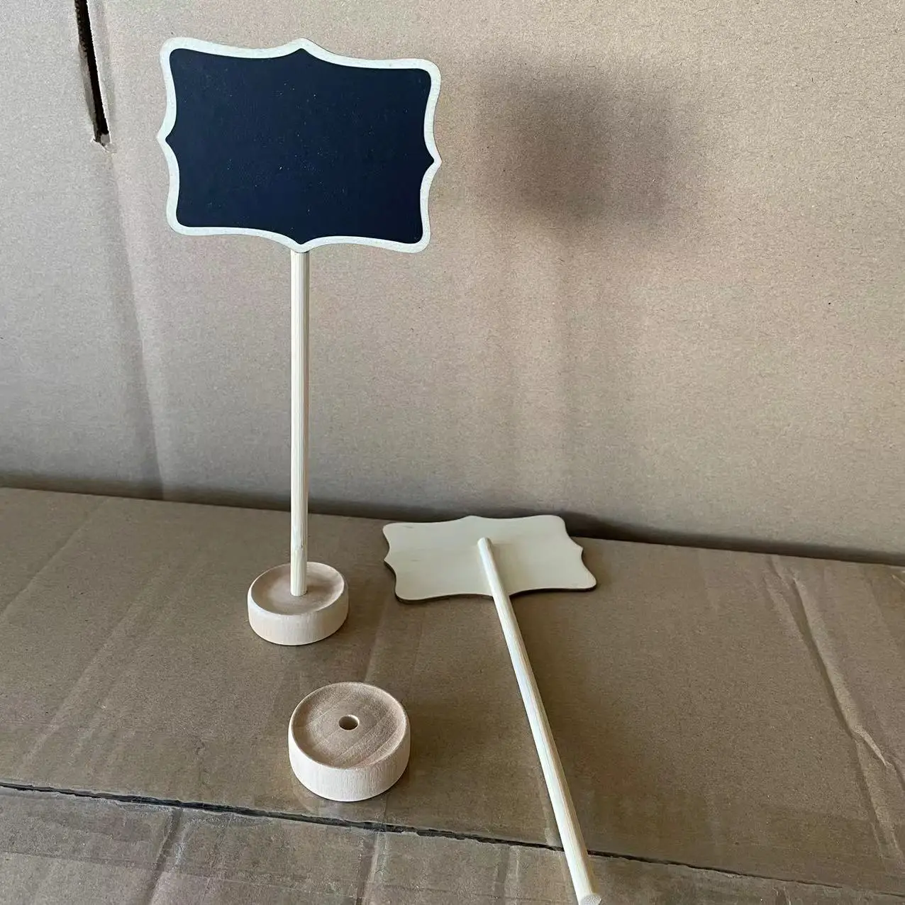 Fashion Memory Wooden Message Chalk Blackboard Black Wood Boards Wooden Frame Black Board for Valentines Day Card Office Message