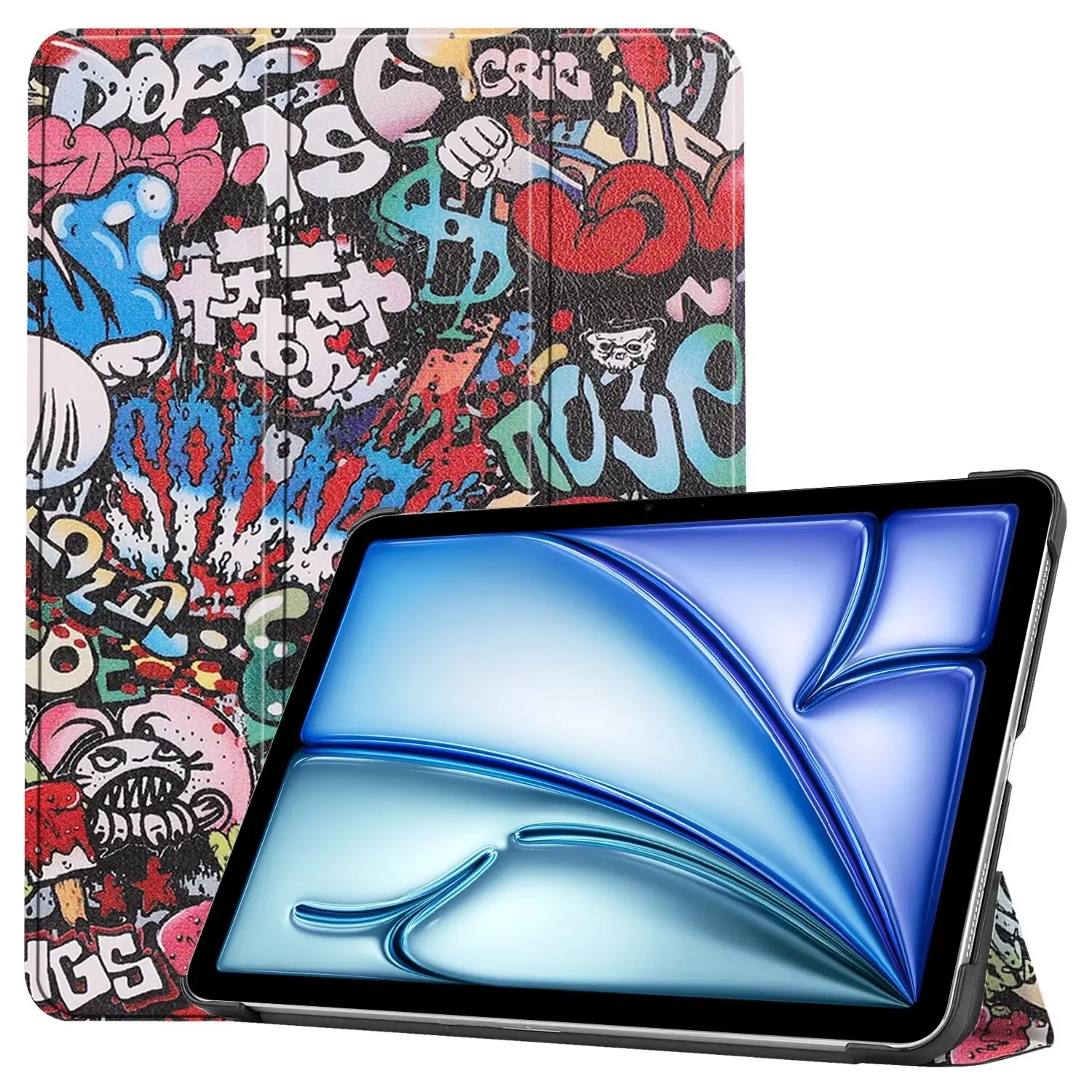 Slim Vertical Display View Cover Laptop Bags Lightweight Tri-fold Magnetic PU Leather Stand Case for New iPad air 13 2024