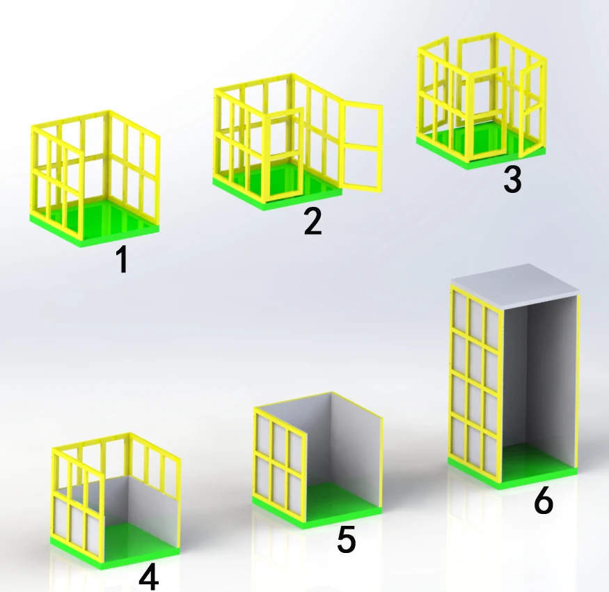Custom Electric Hydraulic Industrial Elevator Cargo Elevator 1 Ton Capacity