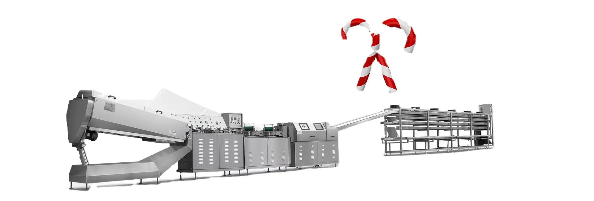 FLD- Full automatic Candy cane production line hard sweet candy making and packing machine