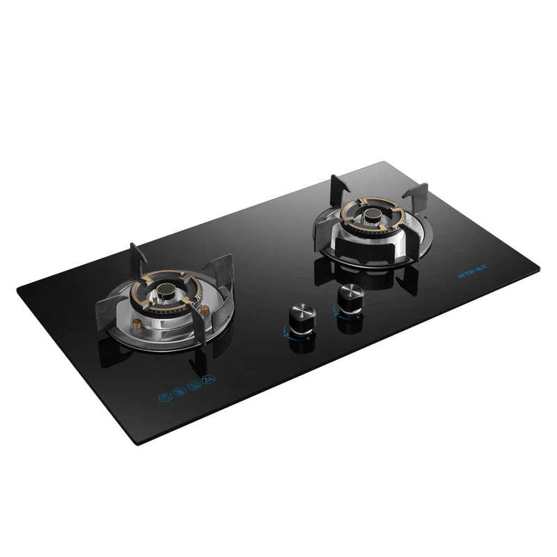 T637 High quality 5.2 kw double ring fire 2 Burner stove modern design desktops household Gas Stove  in the kitchen