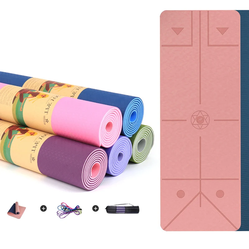 Wholesale Customization TPE Yoga Mat Double Layer Eco Friendly Extra Thick Certified Mat Yoga