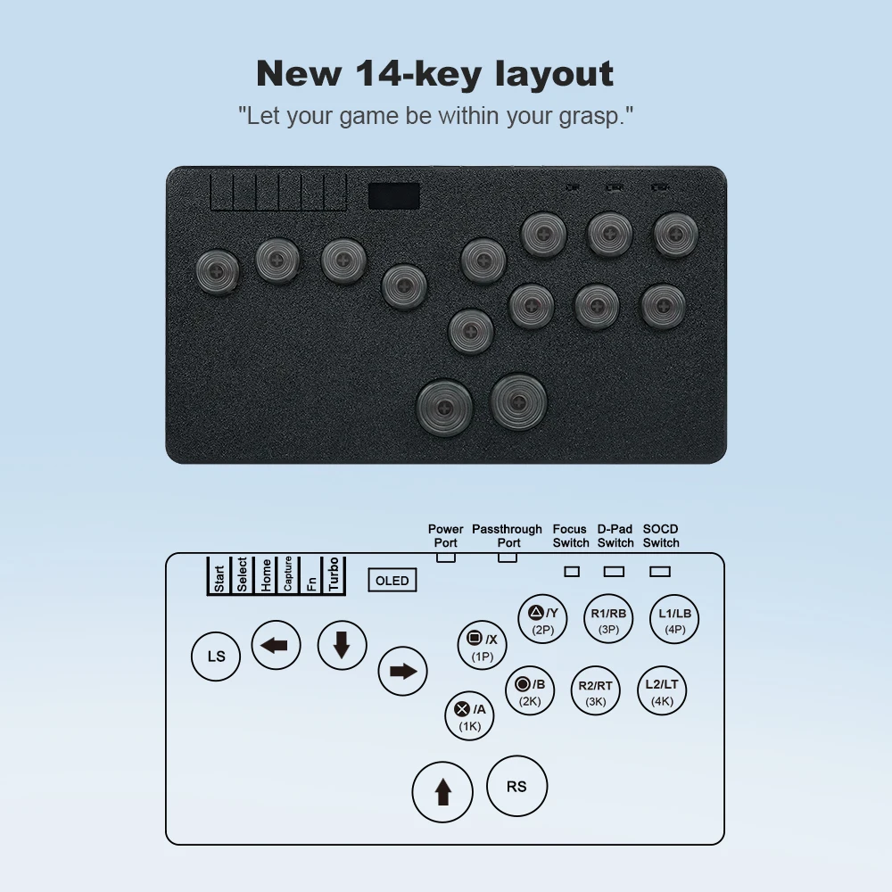 Flatbox Ultra Hitbox Arcade Stick For P5 Mini hitbox Game Fight Stick Gamepad For PC/P4/P3/Switch