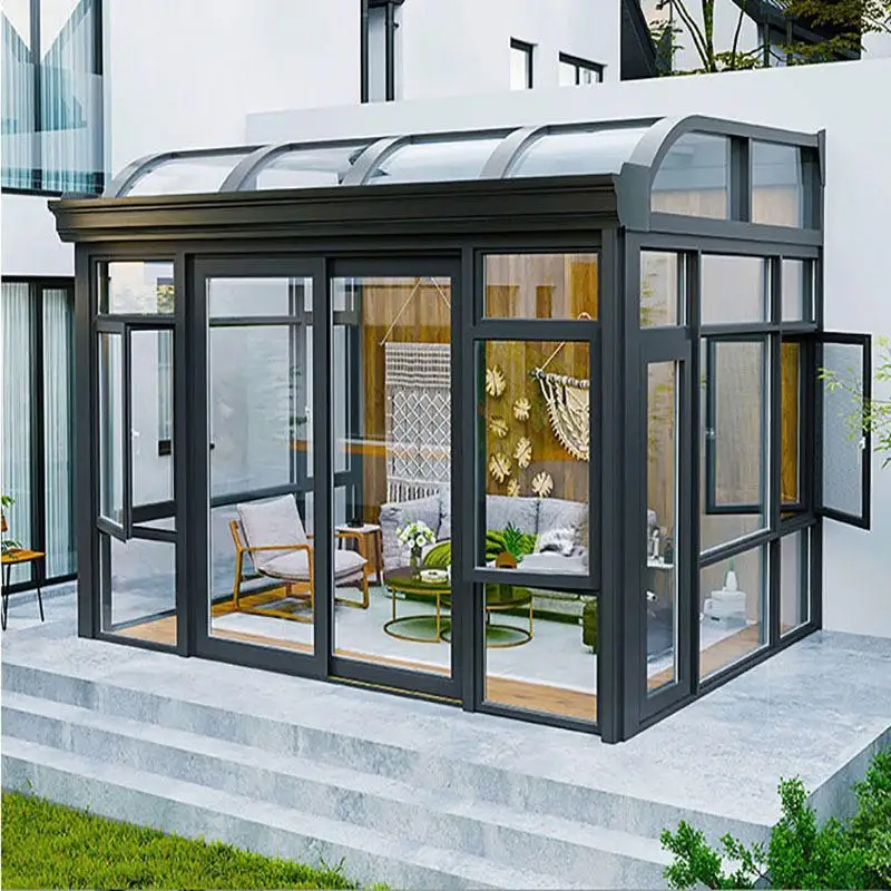 DTOP NFRC CE ROHS outdoor glass houses outdoor patio covers glass sunroom glass House Garden Outdoor For Garden House
