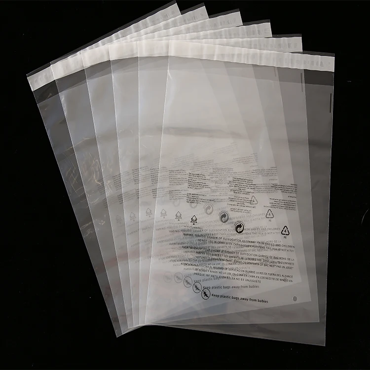 Suffocation Warning self seal clear poly bags with suffocation warning for packaging