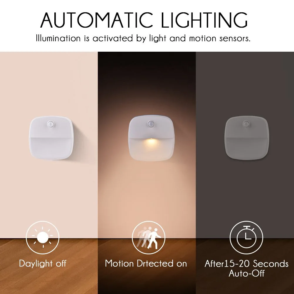 Amazon Hot Sell Cheap Security Indoor Night Light Smart Mini 1 LED Motion Sensor for Sleep Baby Children Kids