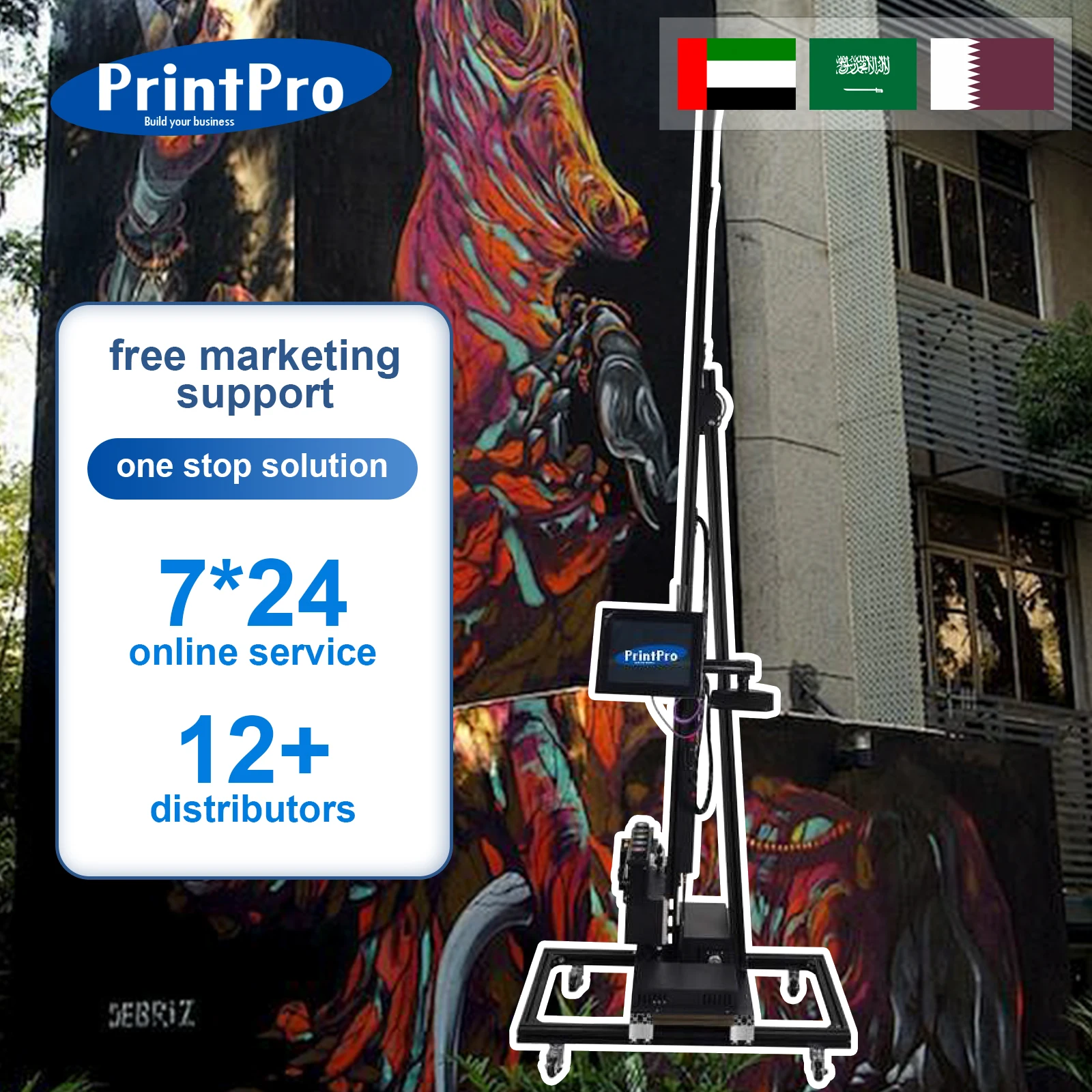 PrintPro Совершенно новая цифровая печатная машина настенный принтер 3d Настенный