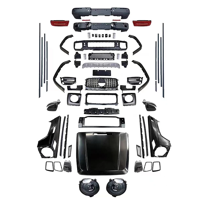 Hot sale bodykit For Benz W463 G500 G350 G55 change to G63 20 latest style with front and rear bumper assembly and headlamp