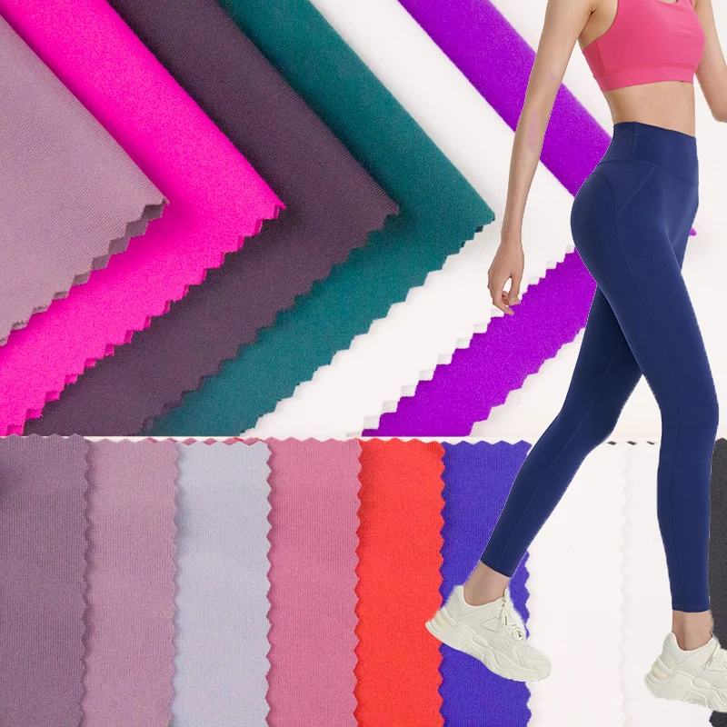 wholesale naked feel spandex 23 polyester 77 one side brushed leggings fabric