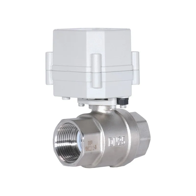 Mini 2 way electric valve Stainless steel threaded water purifier regulating valve Intelligent flow V-type proportional valve