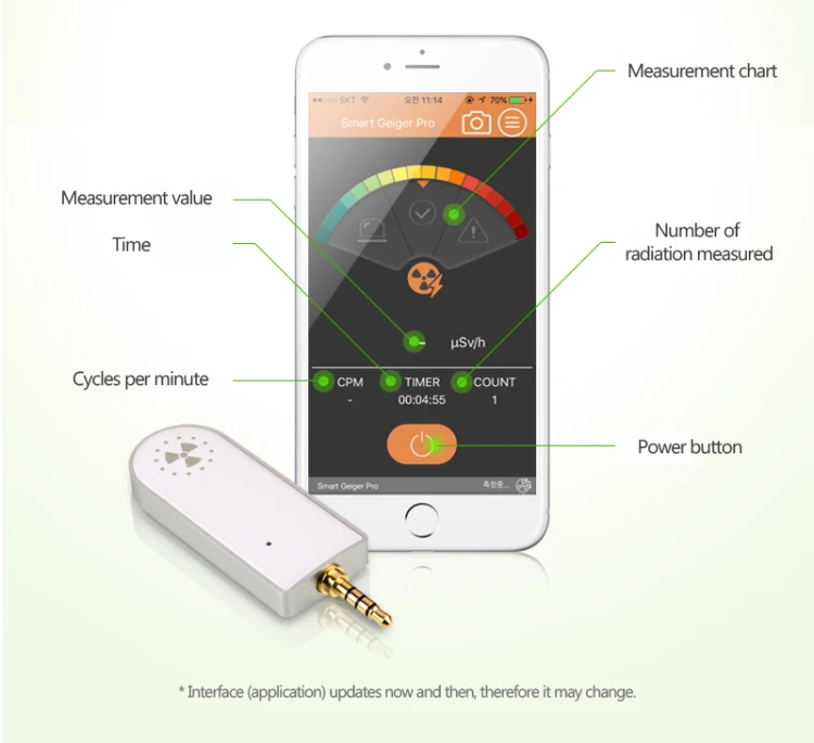 Geiger Pro geiger counter nuclear radiation detector smart Dosimeter Gamma X-ray tester portable APP 7 languages