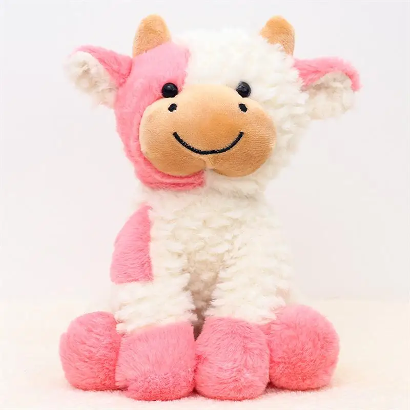 Design White Stuffed Soft Mini Mascot Pillow Stuffy Cattle Cute Baby Funny Cow Plush Animal Toy Doll