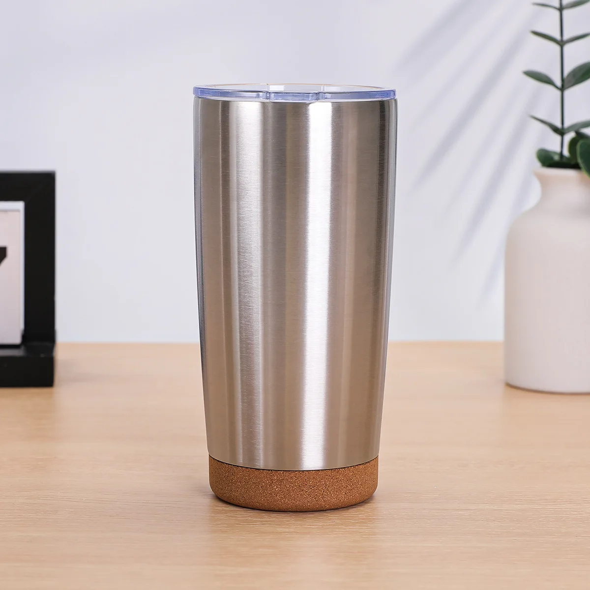 Double Wall Stainless Steel CoffeTherme al Mug Travel Tumbler with Cork Bottom & Lid for Coffee Tea Cold Drinks