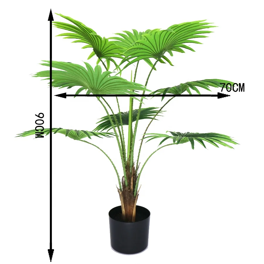 Landscape decor 4ft high real touch mini fan palm tree