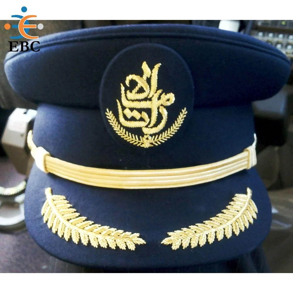 Wholesale Ceremonial Red Band Uniform Cap OEM Marching Band Ceremonial Uniform Accessories Hat Peaked Cap