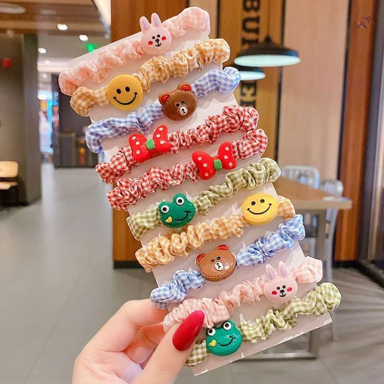 South Korean children hair rubber band cute head string girl cartoon large intestine scrunchie set