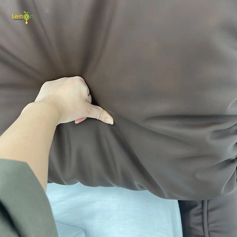 Elephant ear leather bed modern light luxury style master bedroom double villa high-end customized 1.8 bed