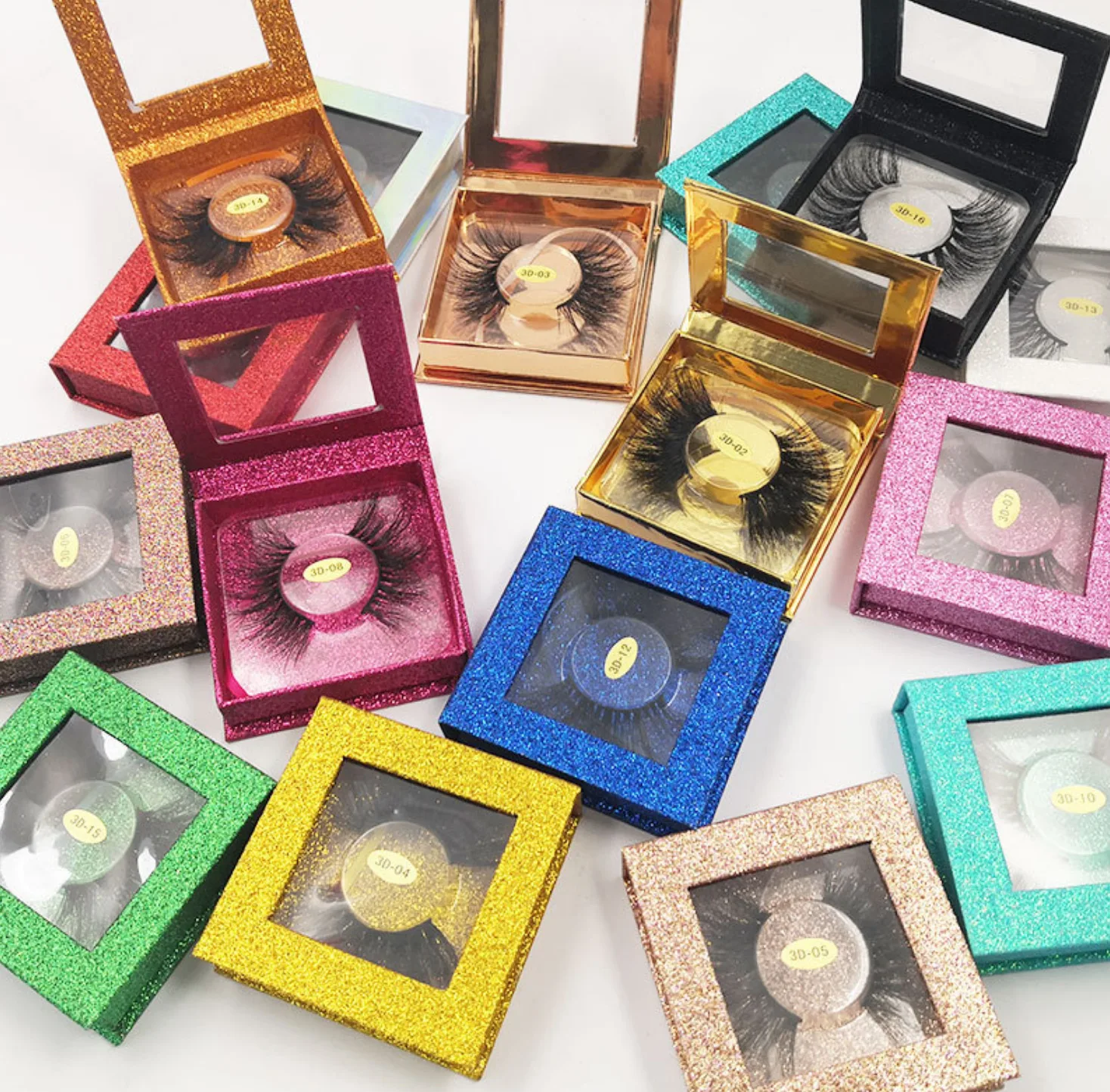 Mink lashes 3d mink eyelashes with stock box 25mm mink lashes vendor provide sample eyelash box packaging