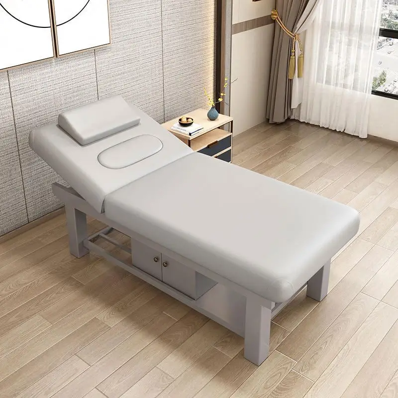 massage table Solid wood beauty bed beauty salon multi-function hole moxibustion physiotherapy bed Tuina Eyelash Tattoo tables