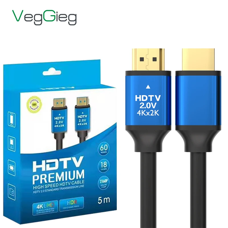 2022 NEW Premium 4k HDMI Cable HD Gold Plated 4K Factory Supply Gold Plated Support 3D Kabel Hdmi  Male to Male HDMI 2.0 Cables