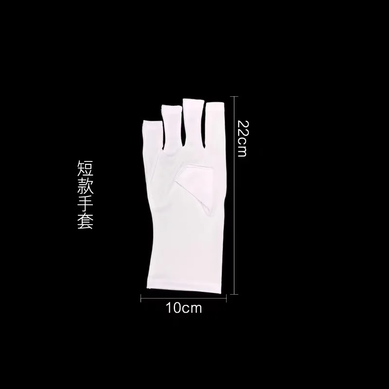 factory wholesale salon must have long short size protection anti uv half finger nail glo ve for gel lamp