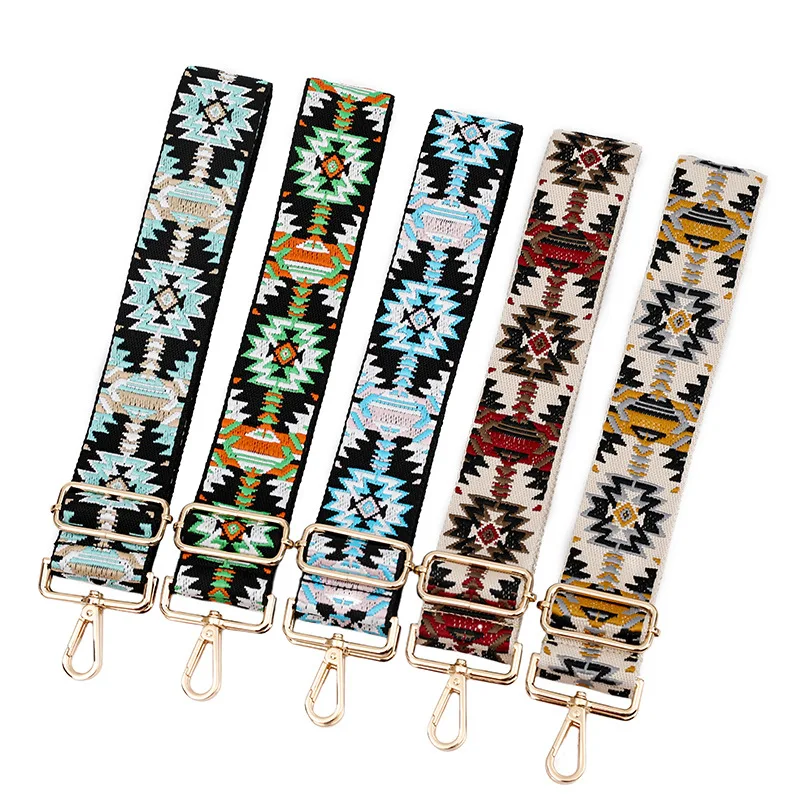5cm Wide Color Bag Jacquard Rhombus Shoulder Belt Crossbody Strap Adjustable Replacement Belt Strap